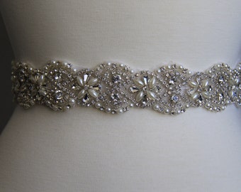 Elegant and gorgeous rhinestone trim, beaded detailed bridal sash, wedding sash, rhinestone belt, bridal belt, rhinestone applique