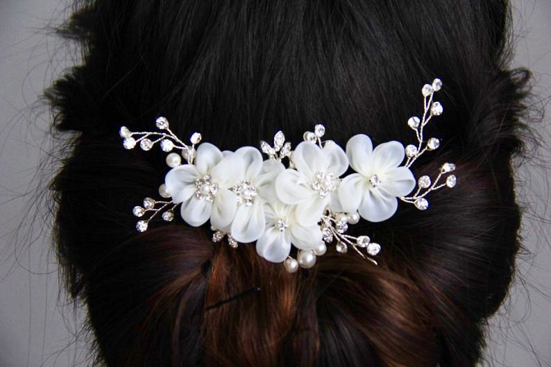 Bridal hair piece rhinestone hair piece flower hair comb rhinestone hair comb wedding hair piece wedding hair comb bridal hair comb