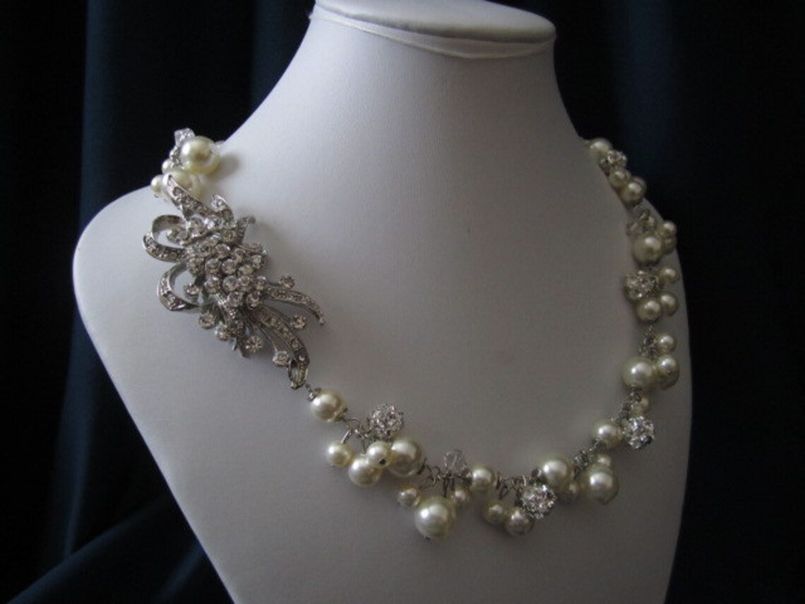 LIZ SET Wedding Jewelry Bridal Jewelry Pearl Necklace Etsy
