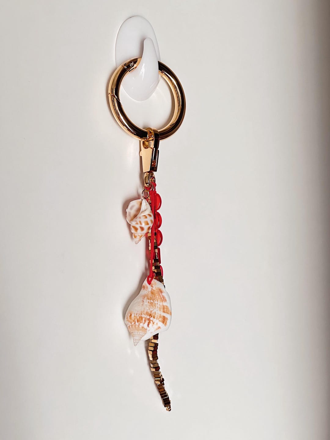 Beach Bag Charm, Shell Bag Charm, Seashell Charm, Gold Bag Charm, Shell ...