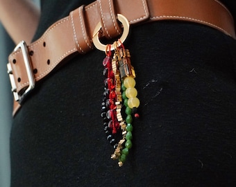Charm para bolso con cuentas de cristal, llavero de cristal, charms para bolso, charms para bolso, llavero con charm, llavero hecho a mano, llavero personalizado