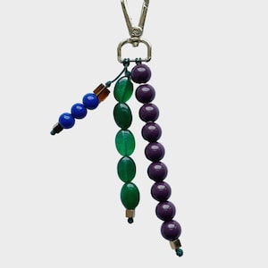Cute bag charm, Purse Charm, Handbag charms, Beaded bag charm, Colorful Bag Charm, Vintage keychain, Purse keychain, Rope bag charm