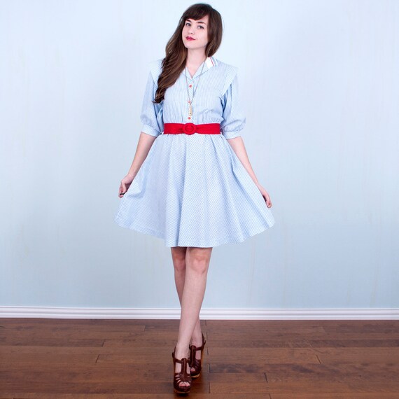 blue and white nautical dress