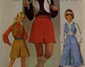 Simplicity 8921 Vintage Pantskirt and Vest   Size 9  UNCUT