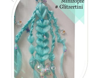 1x Minizopf,handgeflochten,Kunsthaarteile,bubble braids, Ravezöpfe, Fantasiezöpfe,Partyhaare, eingeflochtene Accessoires,wiederverwendbar
