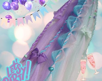 バブルブレイド/ブレイド、手編み、合成ヘアピース、レイブブレイド、ファンタジーブレイド、パーティーヘア、ブレイドアクセサリー、再利用可能、1個