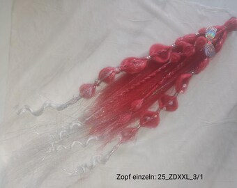 1x Zopf,handgeflochten,Kunsthaarteile,bubble braids, Ravezöpfe, Fantasiezöpfe,Partyhaare, eingeflochtene Accessoires,wiederverwendbar