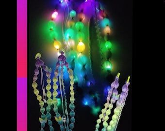 1x LED Zopf,handgeflochten,Kunsthaarteile,bubble braids, Ravezöpfe, Fantasiezöpfe,Partyhaare, eingeflochtene Accessoires,wiederverwendbar