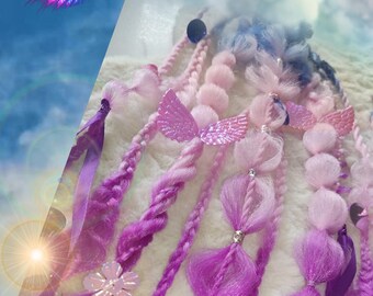 1x bubble braid/Zopf,handgeflochten,Kunsthaarteile, Ravezöpfe, Fantasiezöpfe,Partyhaare, eingeflochtene Accessoires,wiederverwendbar