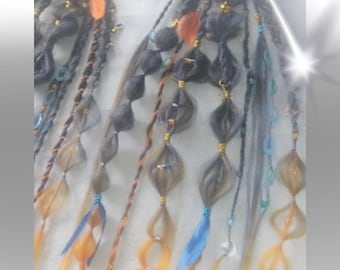 1x Zopf,handgeflochten,Kunsthaarteile,bubble braids, Ravezöpfe, Fantasiezöpfe,Partyhaare, eingeflochtene Accessoires,wiederverwendbar