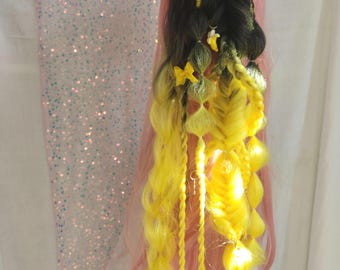1x Zopf,handgeflochten,Kunsthaarteile,bubble braids, Ravezöpfe, Fantasiezöpfe,Partyhaare, eingeflochtene Accessoires,wiederverwendbar