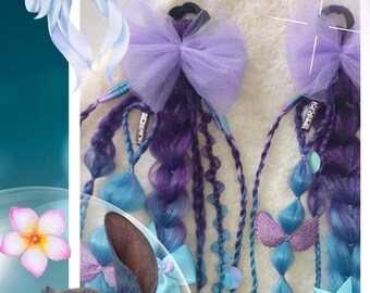 1x stitch bubble braid/Zopf,handgeflochten,Kunsthaarteile, Ravezöpfe, Fantasiezöpfe,Partyhaare, eingeflochtene Accessoires,wiederverwendbar