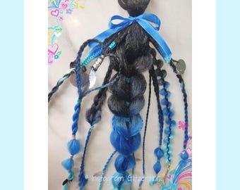 1x Zopf,handgeflochten,Kunsthaarteile,bubble braids, Ravezöpfe, Fantasiezöpfe,Partyhaare, eingeflochtene Accessoires,wiederverwendbar