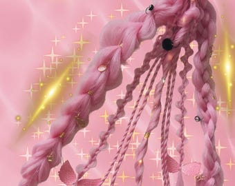 1x LED Zopf,handgeflochten,Kunsthaarteile,bubble braids, Ravezöpfe, Fantasiezöpfe,Partyhaare, eingeflochtene Accessoires,wiederverwendbar