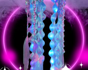 1x LED Zopf,handgeflochten,Kunsthaarteile,bubble braids, Ravezöpfe, Fantasiezöpfe,Partyhaare, eingeflochtene Accessoires,wiederverwendbar