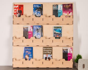 Brochure display stand, Retail Counter Cardboard Brochure, Wooden greeting card display, Card display rack, Leaflet holder, Postcard Holder