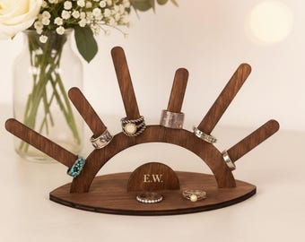 Wood ring holder personalized, Wooden jewelry stand holder, Bracelets holder, Ring holder stand, Ring Organizer, Jewelry display stands