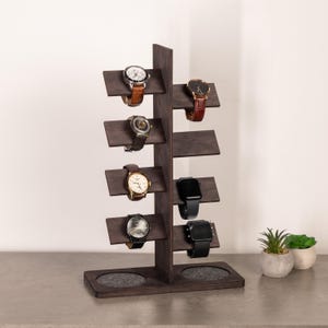 Wood watch holder, Watch display, Watch organizer for men, Watch holder stand, Watch storage for men, Watch rack, Watch hanger