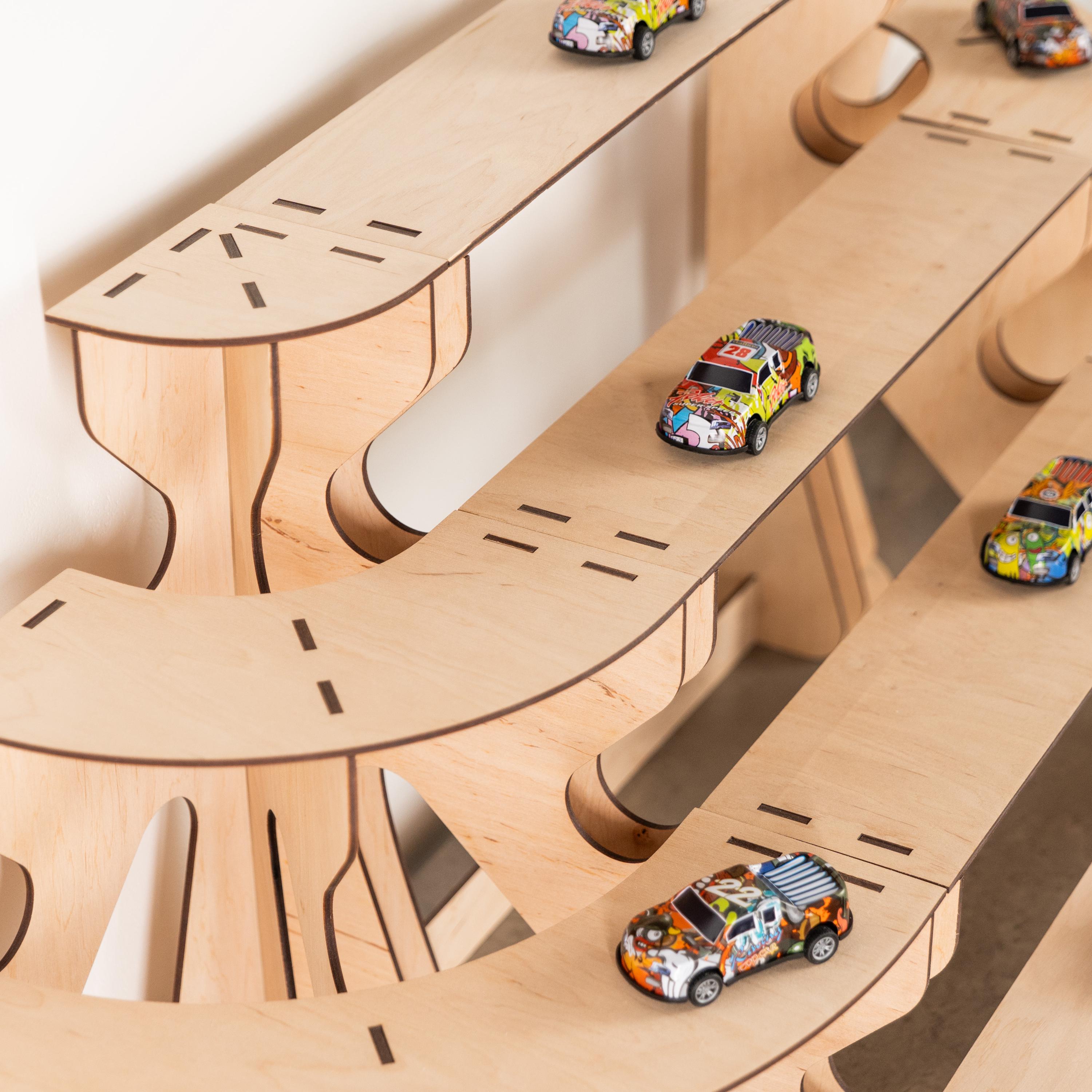 Hot Wheels Display Shelf, Plywood Car Rack, Wooden Display Stand