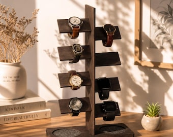 Wood watch holder, Watch display, Watch organizer for men, Watch holder stand, Watch storage for men, Watch rack, Watch hanger