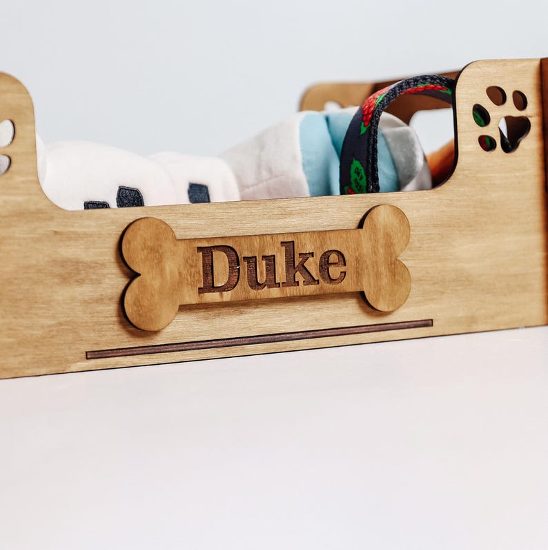 Personalized dog toy storage, Dog toy box wood, Pet toy storage, Dog toy basket with name, Dog toy crate, Pet toys basket image 11