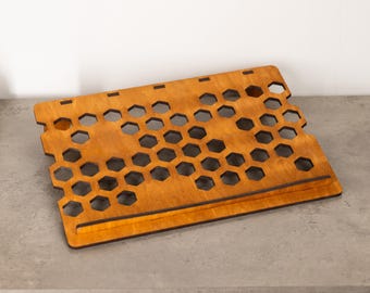 Riser en bois pour ordinateur portable pour bureau, support en bois pour ordinateur portable, support pour Macbook, bureau pour ordinateur portable, contremarche pour Macbook, cadeau pour père, cadeau pour petit ami joueur