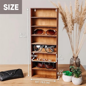 Sunglasses rack, Glasses holder stand, Wood glasses holder, Glasses holder wooden, Sunglasses display stand, Sunglass holder for wall image 3