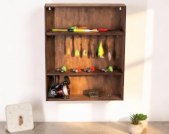Fish bait cabinet,Fishing lure holder, Tackle display case, Fishing tackle storage, Tackle box organizer, Fisherman gif, Fathers day gift