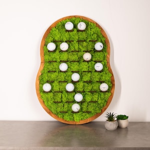 Golf ball wall holder, Golf ball storage, Golf ball display rack, Moss golf ball display, Golf ball wall organizer, Golf ball display shelf