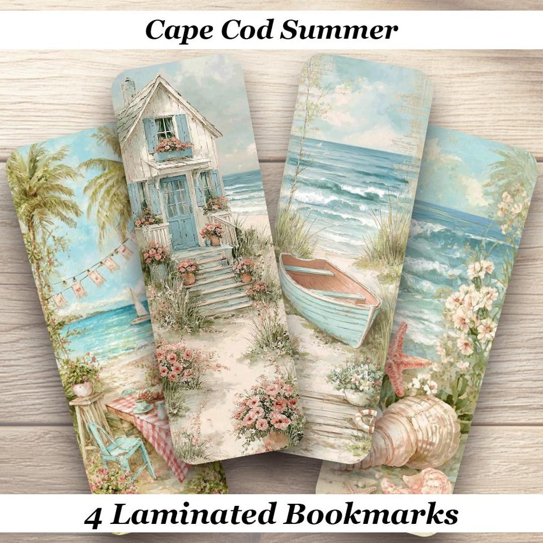 Cape Cod Summer Laminated Bookmarks. Set of 4 Book Marks to Help You ...