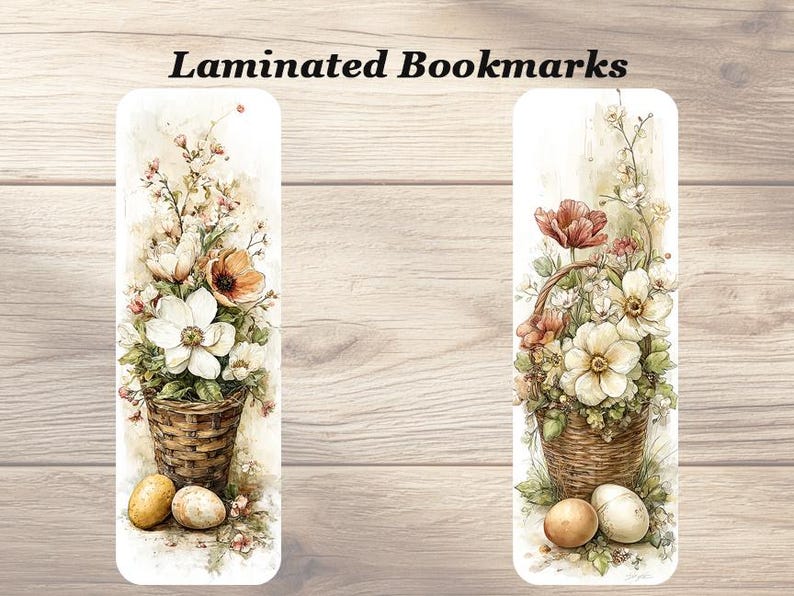 Springtime Bookmarks Library Watercolor Springtime Laminated Bookmarks. Set of 4 Pretty Easter ...