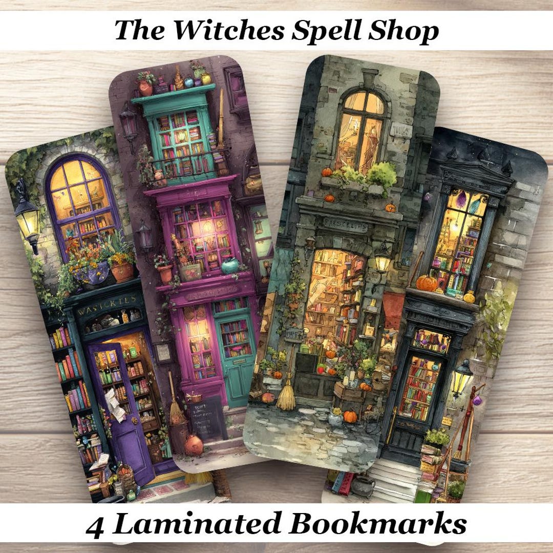 Spell. Shop The Witches Spell Shop Bookmarks. Set of 4 Laminated Bookmarks. - Etsy