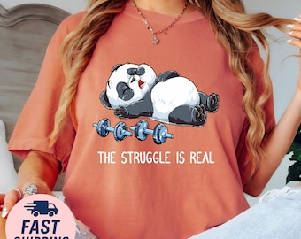 Funny Panda Workout T-Shirt: Gym Humor Gift for Exercise Lovers