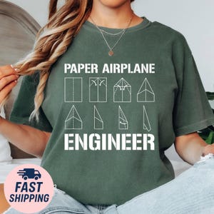 Paper Airplane Engineer Shirt, Funny Engineer T-Shirt, STEM Engineer Gift, Aerospace Engineer Tee, Nerdy Engineering Shirt