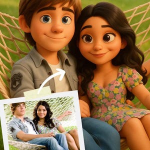 Custom Disney Pixar Portrait - Personalised Pixar Art | Create an Artwork or Portrait of Family, Friends, Babies & Pets, Digital Print