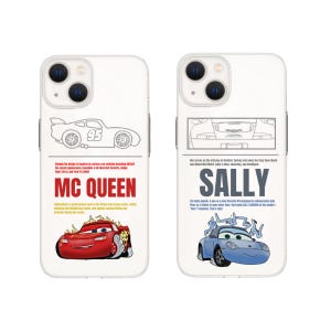 Custodie trasparenti per telefono di coppia Lightning McQueen e Sally Cars, per dispositivi Android e İOS, set di custodie per telefono ispirate al film Pixar Cars
