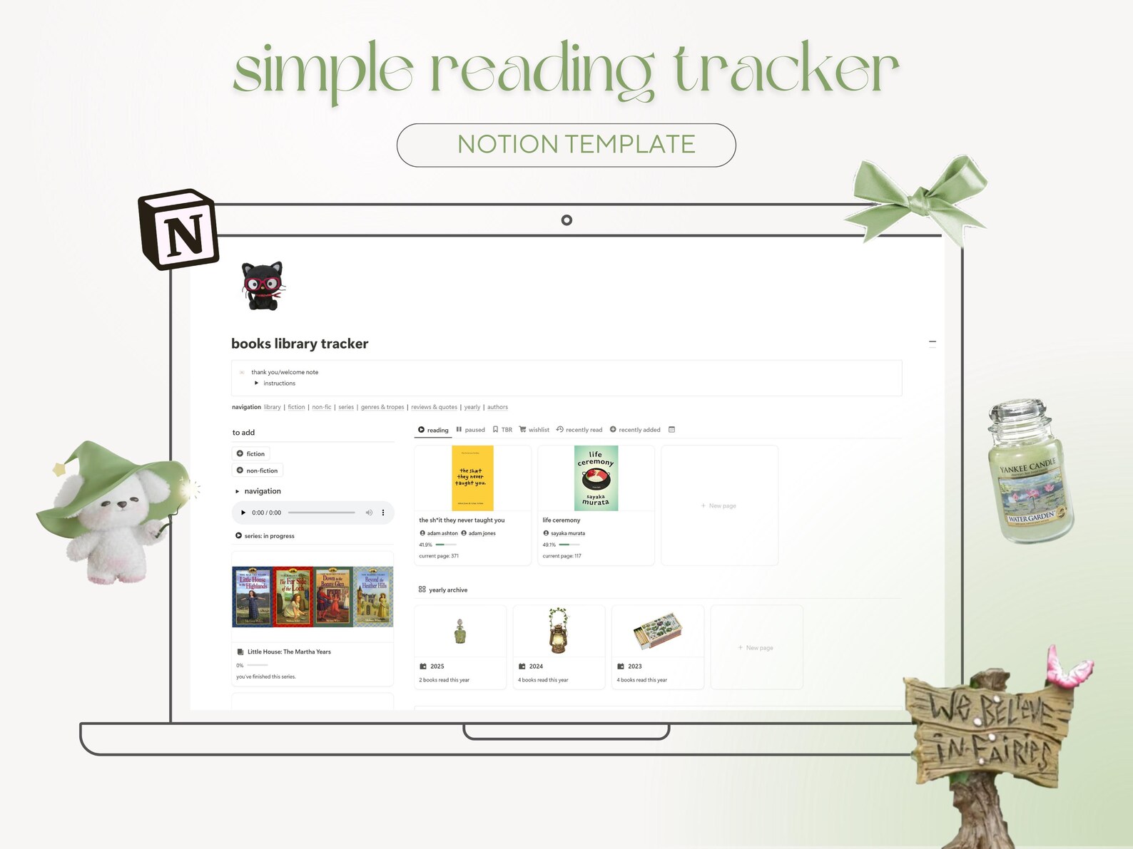 Simple Reading Tracker Notion Template | Book Reading Tracker Log Tbr ...