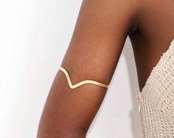 Minimalist Arm Cuff, Gold Arm Band, Eye Decor Arm Cuff, Gold Upper Arm Cuff Bracelet, Silver Arm Band, Arm Cuff Gold, Gift for Her