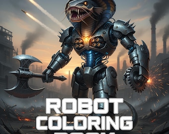 31 Futuristic Robot Coloring Book – Mecha Sci-Fi Designs for Adults