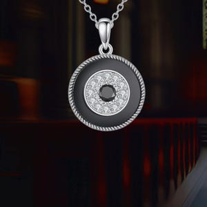 Evil Eye Necklace Black Tourmaline Pendant Necklace For Women 925 Sterling Silver Jewelry