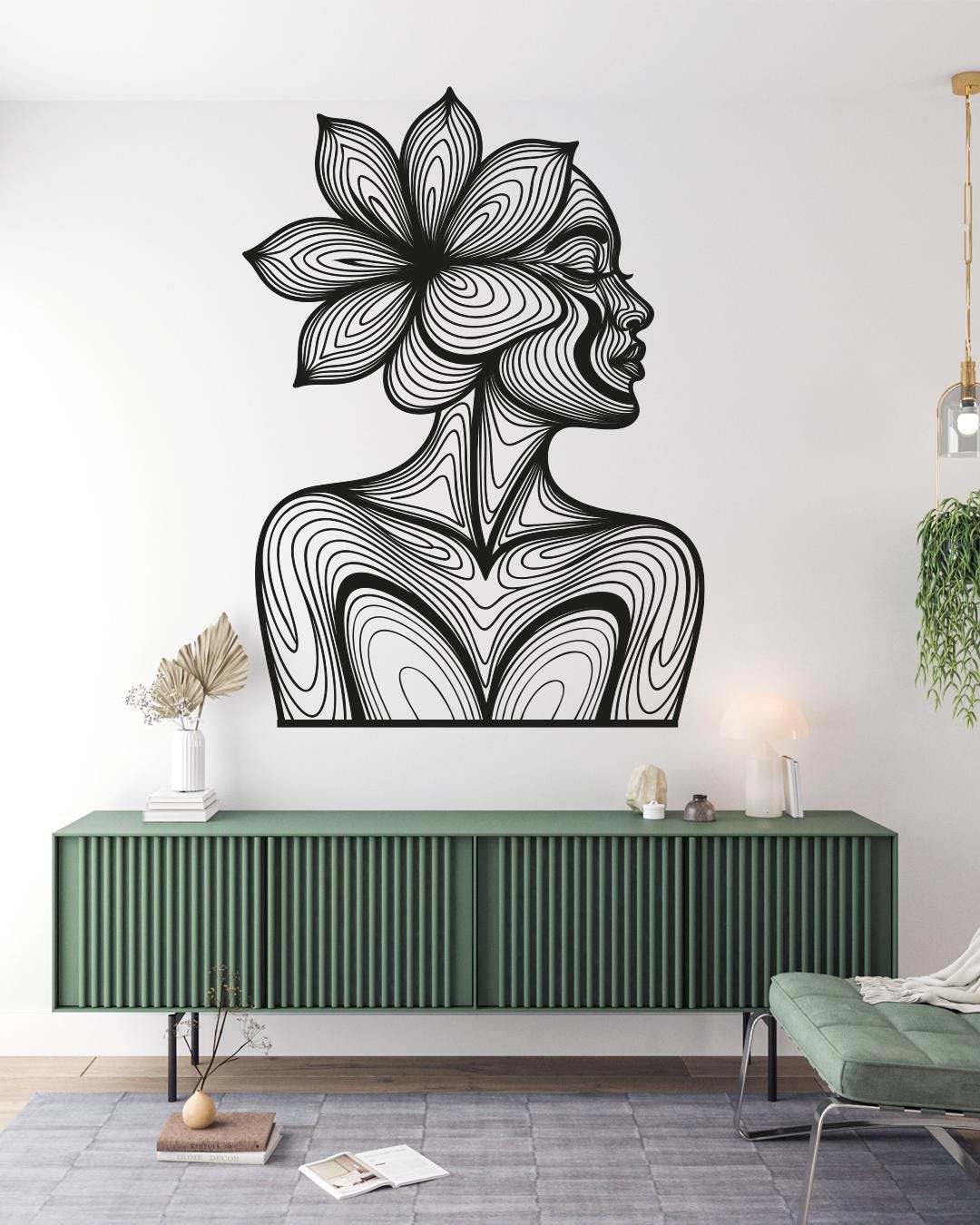 Abstract Female Line Art SVG Bundle: Woman Silhouette, Laser Cut Files ...