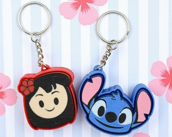 Island Duo Clicker Keychains – Hawaiian Girl & Alien Fidget Set