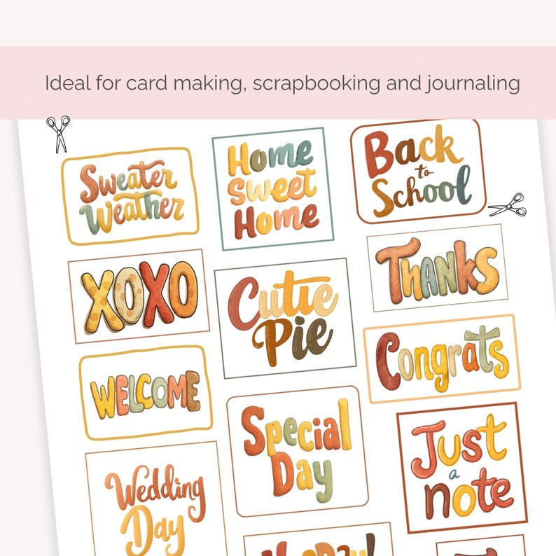 Printable Sentiments Printable Sentiments for Cards, Fall Card Making Sentiment, DIY Crafts ...