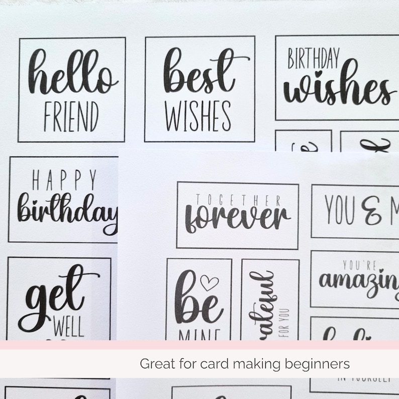 Printable Sentiments for Cards, Card Making Sentiment, DIY Crafts Kit ...