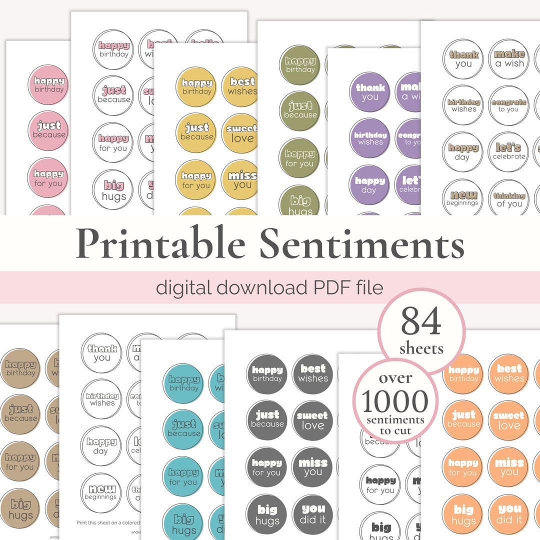 Sentiments For Card Making Printable Sentiments for Cards, Card Making Sentiment, DIY Crafts Kit ...