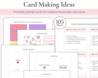 Kit de manualidades para hacer tarjetas: imprimible, tarjetas con sugerencias y materiales digitales (frases, plantillas, imágenes prediseñadas, fondos en PDF).