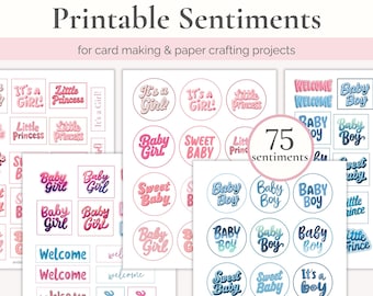 Printable Sentiments for Cards, Card Making Sentiment, DIY Crafts Kit, Greeting Words, Message Tags, Craft Activity, Cardmaking Adult Kits