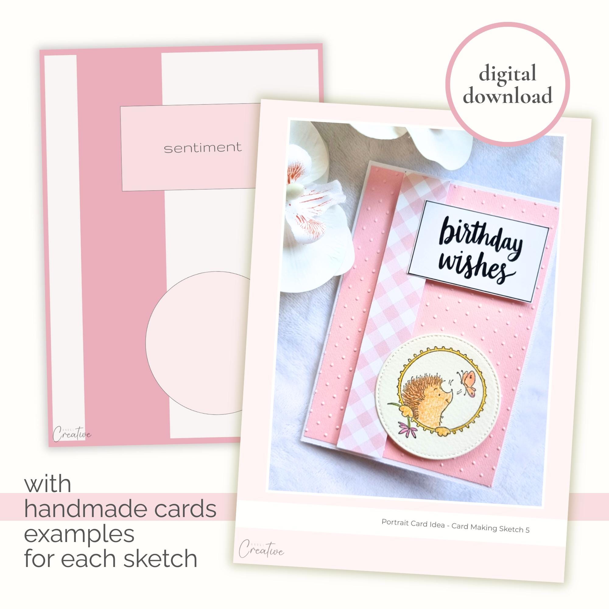 Card Making Sketches, Printable Cardmaking Template, Handmade Greeting ...