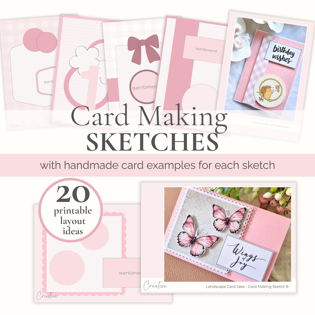 Card Making Sketches, Printable Cardmaking Template, Handmade Greeting ...