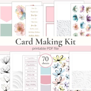 Craft Activity - DIY Card Making Kit, Printable Crafting Kits, Cut Aparts Sheet for Greeting Cards, Digital Craft Supplies Pack, PDF Crafts